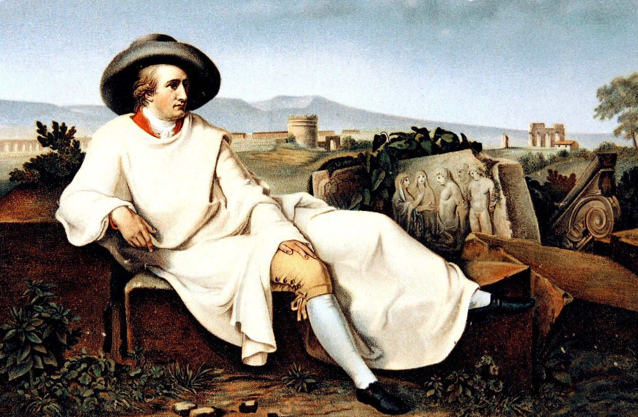Goethe Olaszországban, képeslap, c. 1900 alkotó: Johann Heinrich Wilhelm (after) Tischbein