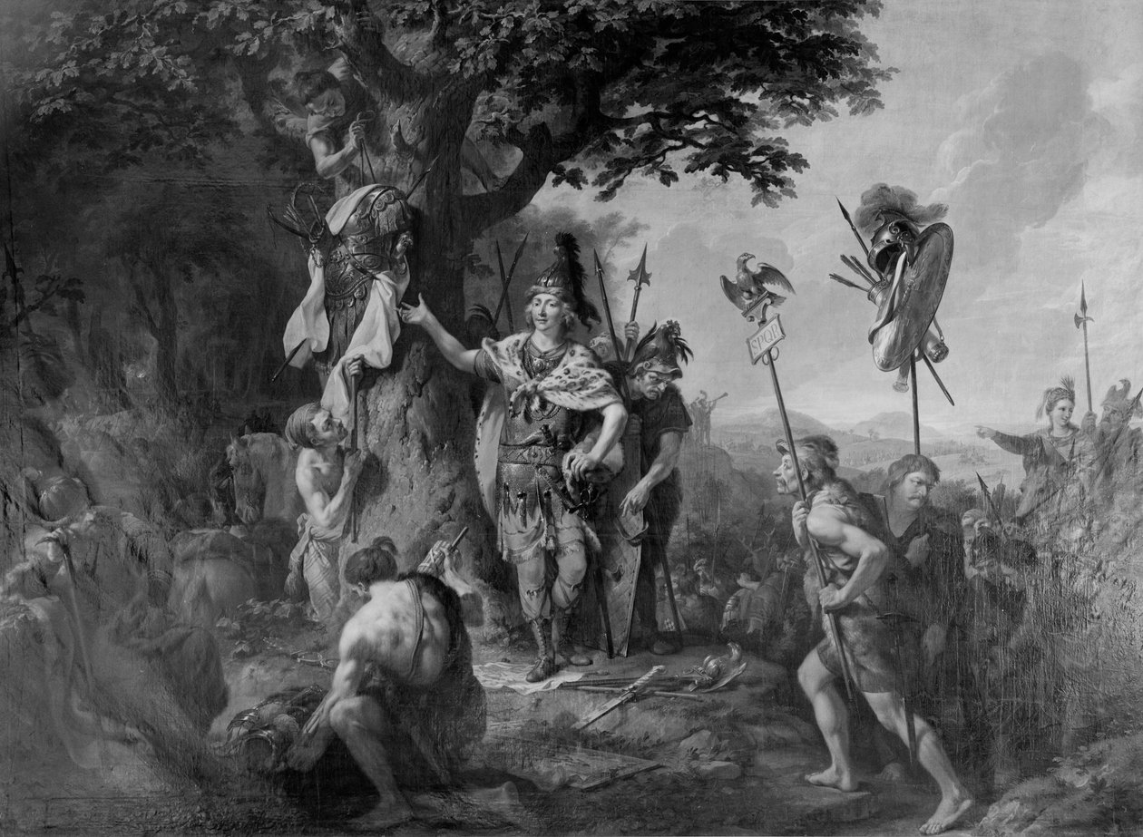 Hermann győzelmet ünnepel a teutoburgi erdőben vívott csata után alkotó: Johann Heinrich Wilhelm Tischbein