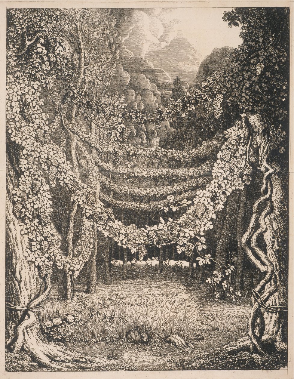 Egy szőlőskert képzeletbeli látképe a Polyphemos barlangjához vezető út mentén alkotó: Johann Heinrich Wilhelm Tischbein