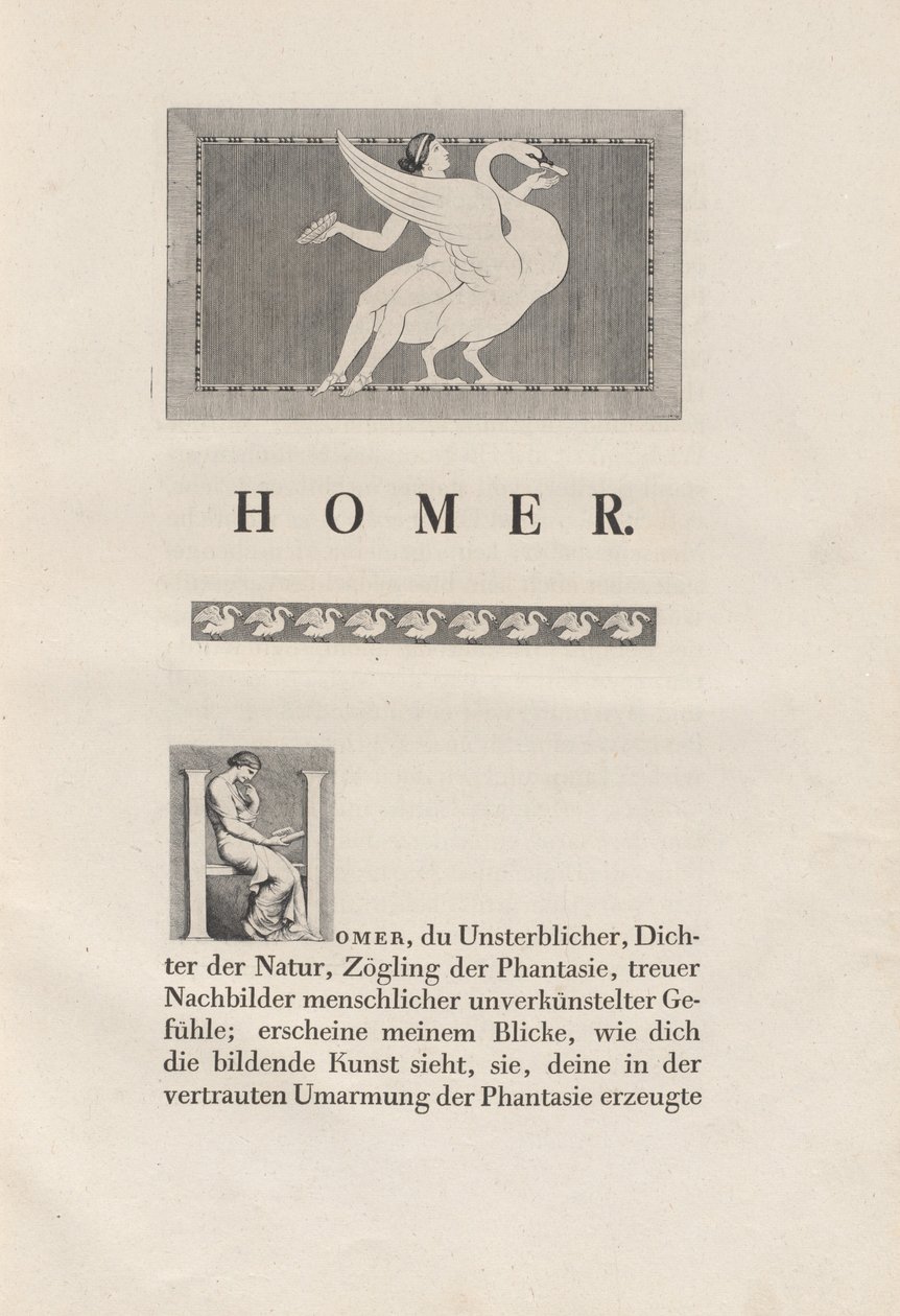 Homérosz az ókorból merített alkotó: Johann Heinrich Wilhelm Tischbein for authors Homer and Christian Gottlob Heyne