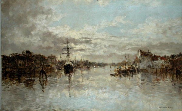 Rotterdam kilátása (olaj, vászon) alkotó: Johann Hendrik Mastenbroek