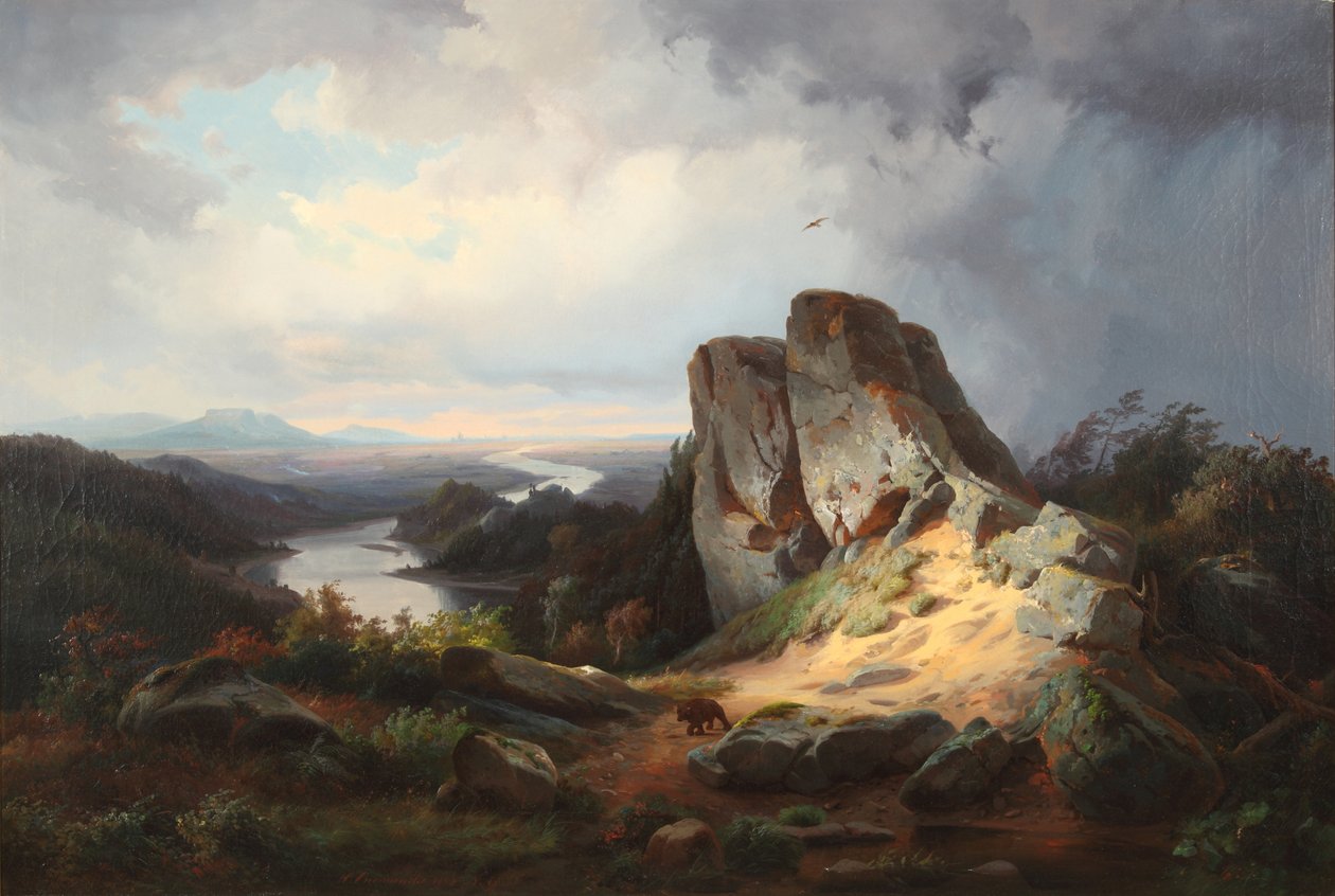Nyugati táj 1853 (Olaj, vászon) alkotó: Johann Herman Carmiencke