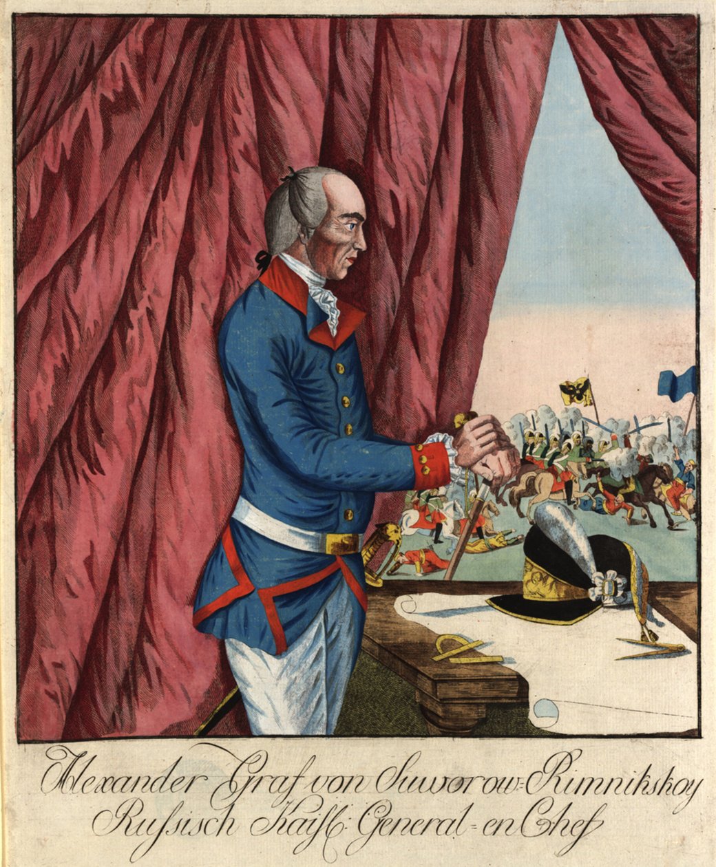 Generalissimo tábornagy Alekszandr Szuvorov herceg 1729-1800, c. 1790. alkotó: Johann Hieronymus Loeschenkohl