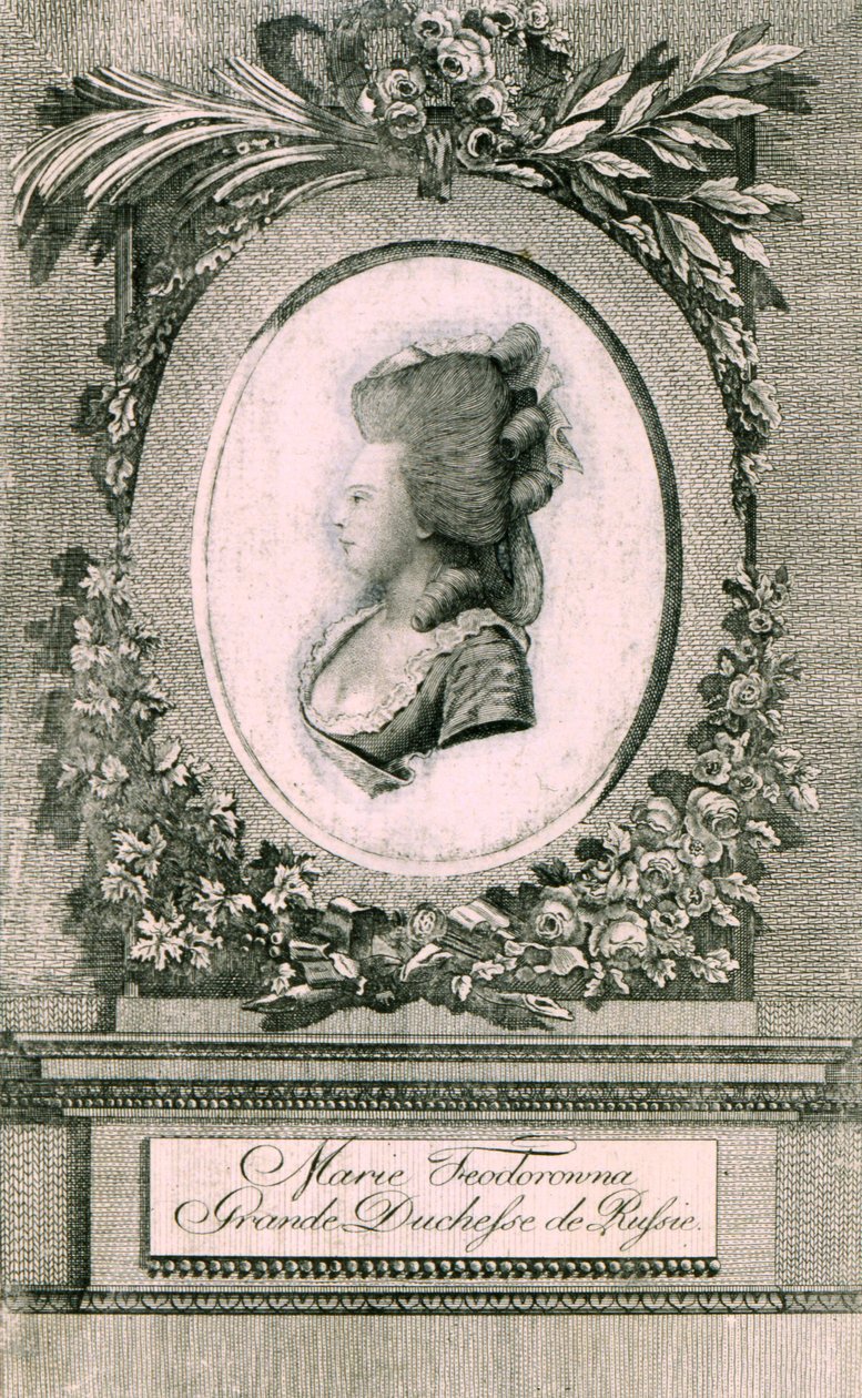 Maria Feodorovna Württembergi Sophie Dorothea nagyhercegnő portréja 1759-1828, 1781 alkotó: Johann Hieronymus Loeschenkohl