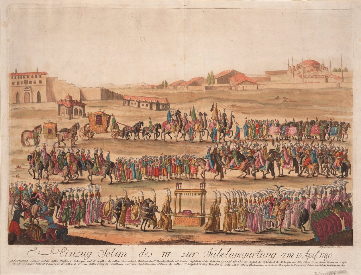 III. Szelim szultán belépése a szablyához 1789. április 13-án alkotó: Johann Hieronymus Loeschenkohl