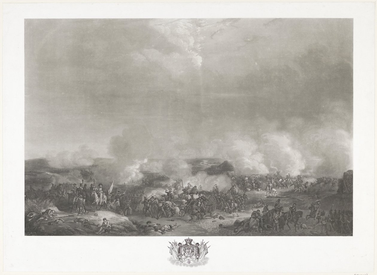 Orange hercege a Quatre-Bras-i csatában, 1815 Tizenkét lemez I. Vilmos brüsszeli érkezéséről és beiktatásáról, valamint az 1815-ös Quatre-Bras-i és Waterloo-i csatákról (sorozat címe) alkotó: Johann Hürlimann