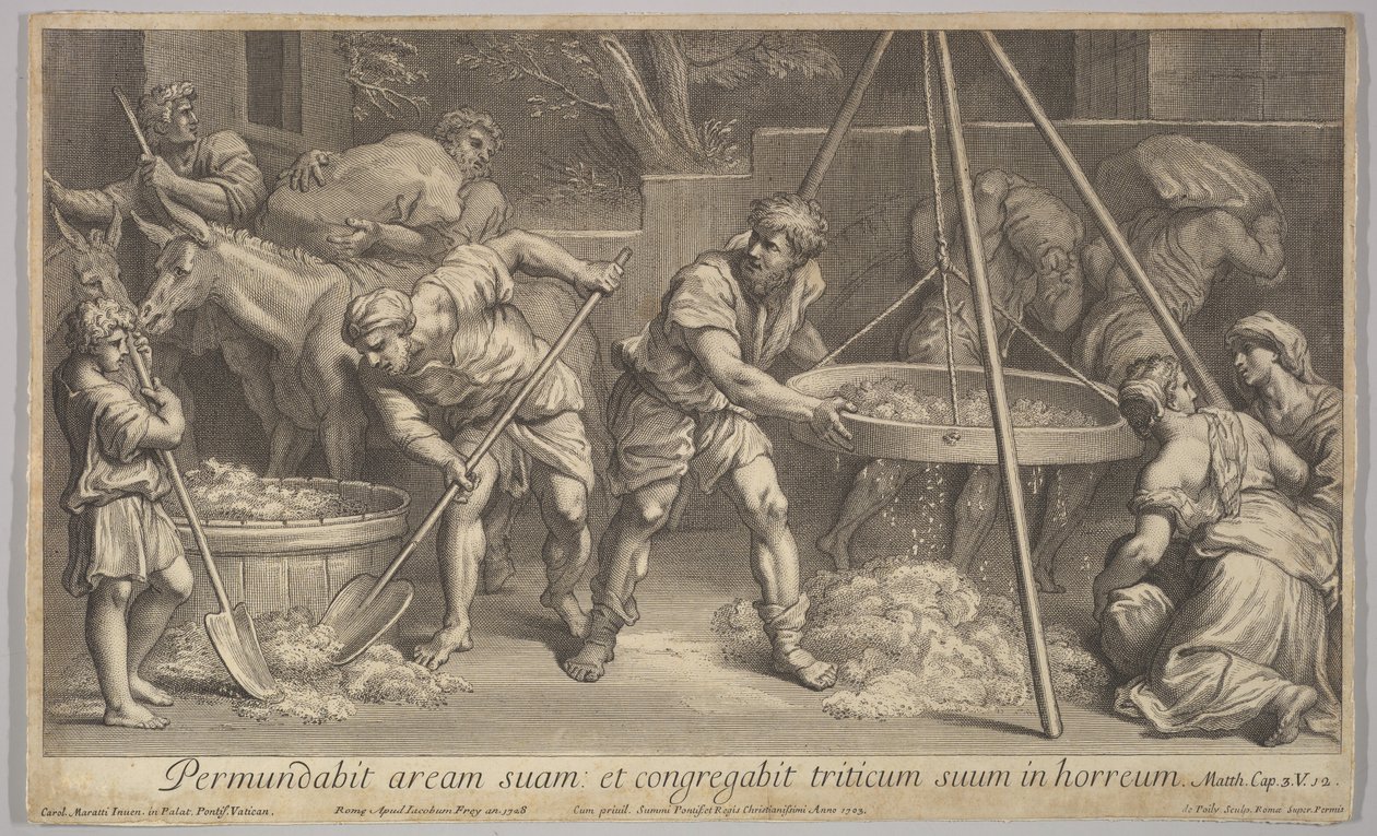 A búza és a pelyva, 1728. alkotó: Johann Jakob Frey the Elder