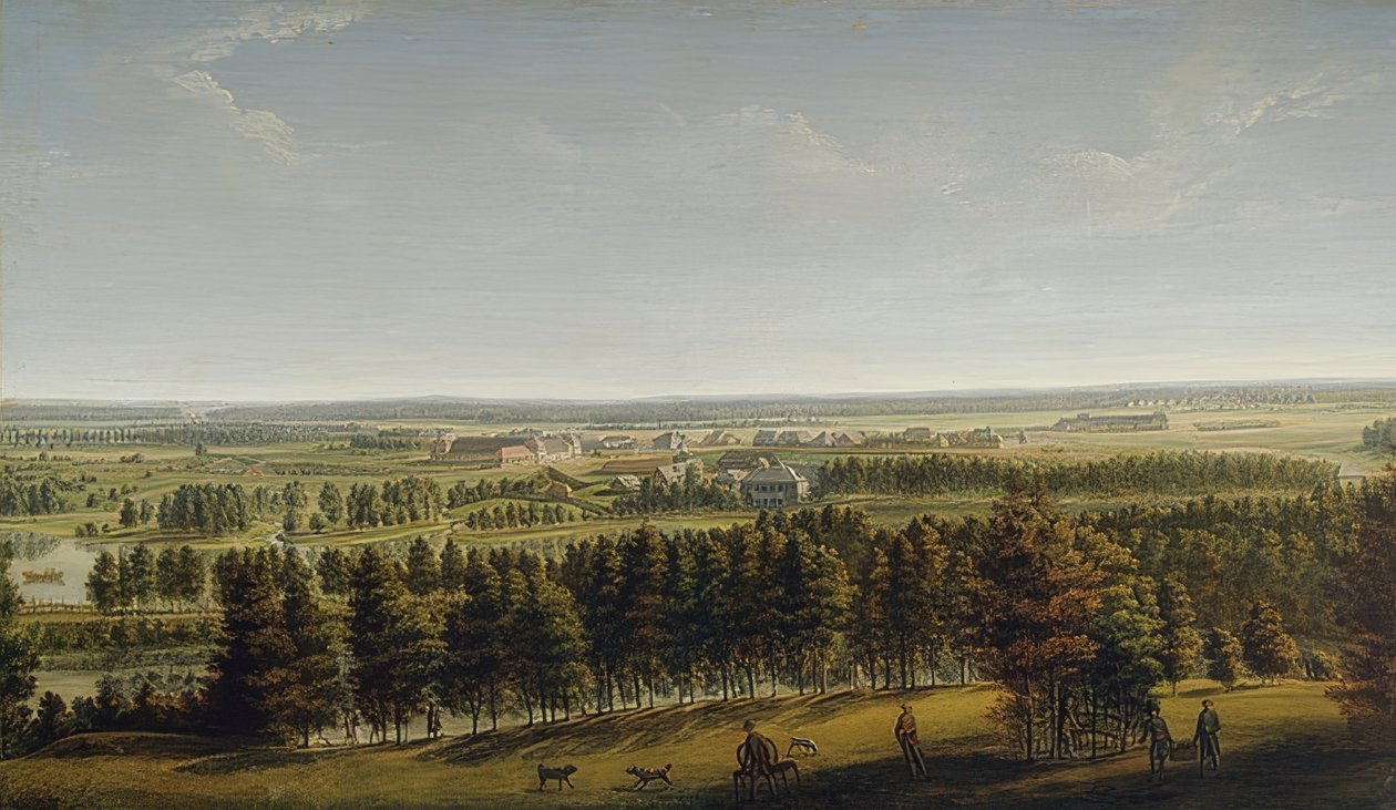 Kilátás a kastélyparkra Gatchina felől. 1790-es évek alkotó: Johann Jakob Mettenleiter