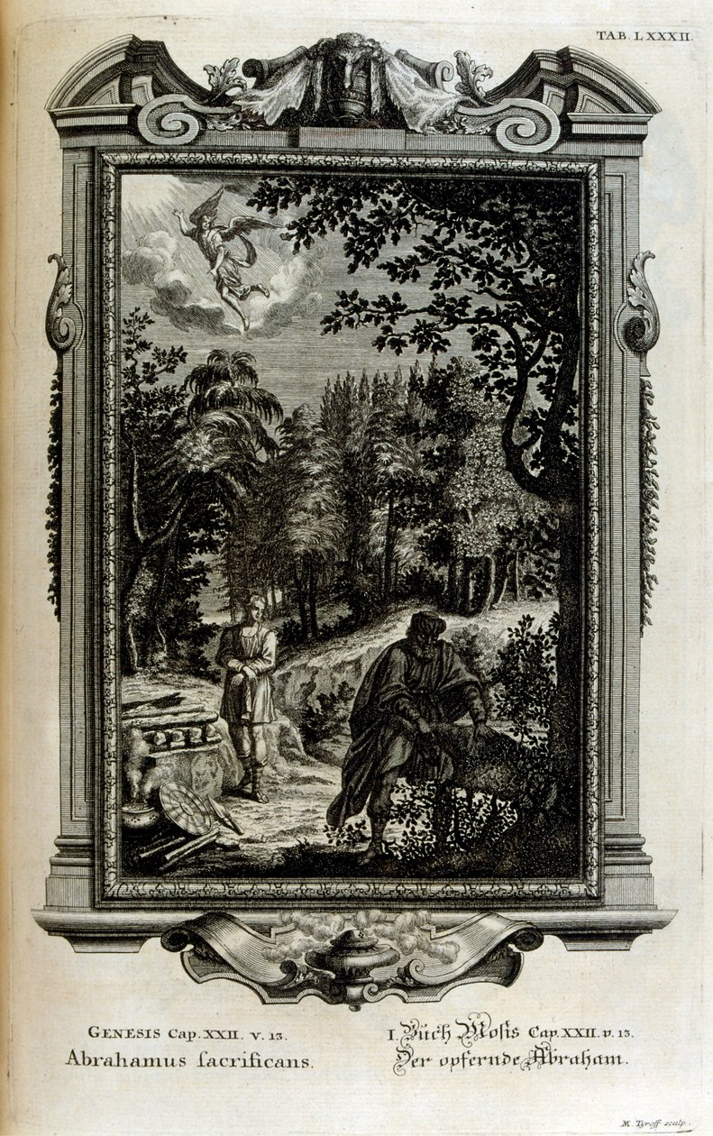 Ábrahám Izsák feláldozására készül alkotó: Johann Jakob Scheuchzer