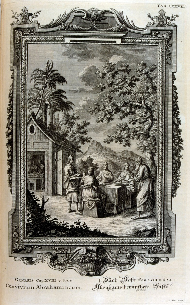 Ábrahámot angyalok látogatták meg alkotó: Johann Jakob Scheuchzer