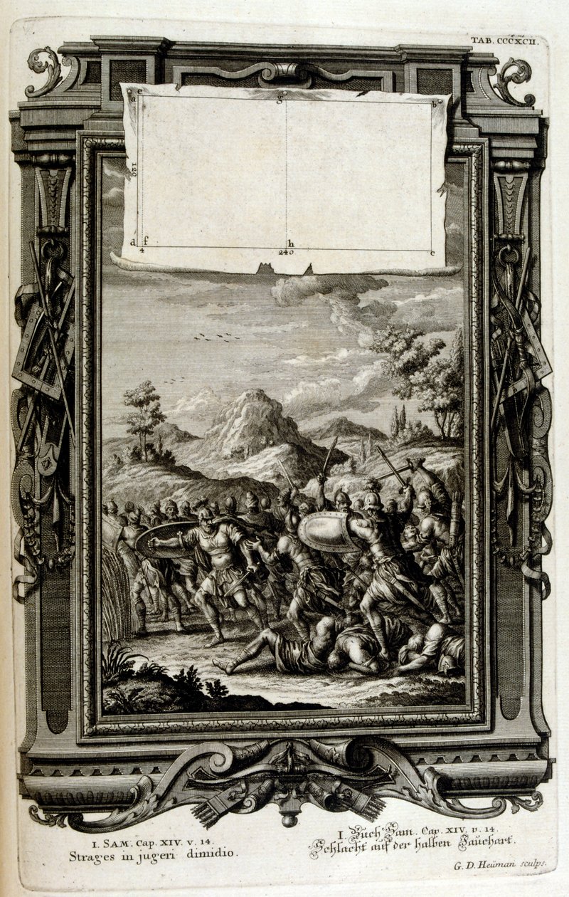 héberek a csatában; (Sámuel könyve) alkotó: Johann Jakob Scheuchzer