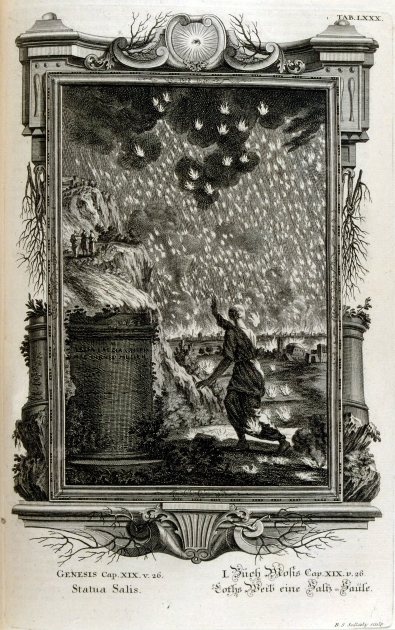 Lót felesége sóoszloppá változik alkotó: Johann Jakob Scheuchzer
