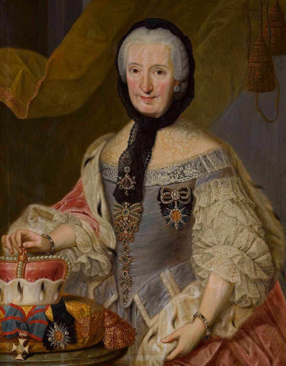 Francoise Christine de Palatinat Soulzbach - Francisca Christina Pfalz-Sulzbachból (1696-1776) Essen és Thorn hercegnő-apátnője - Johann Jakob Schmitz (1724-1810). Olaj, vászon Méret : 89x71 cm Magángyűjtemény alkotó: Johann Jakob Schmitz