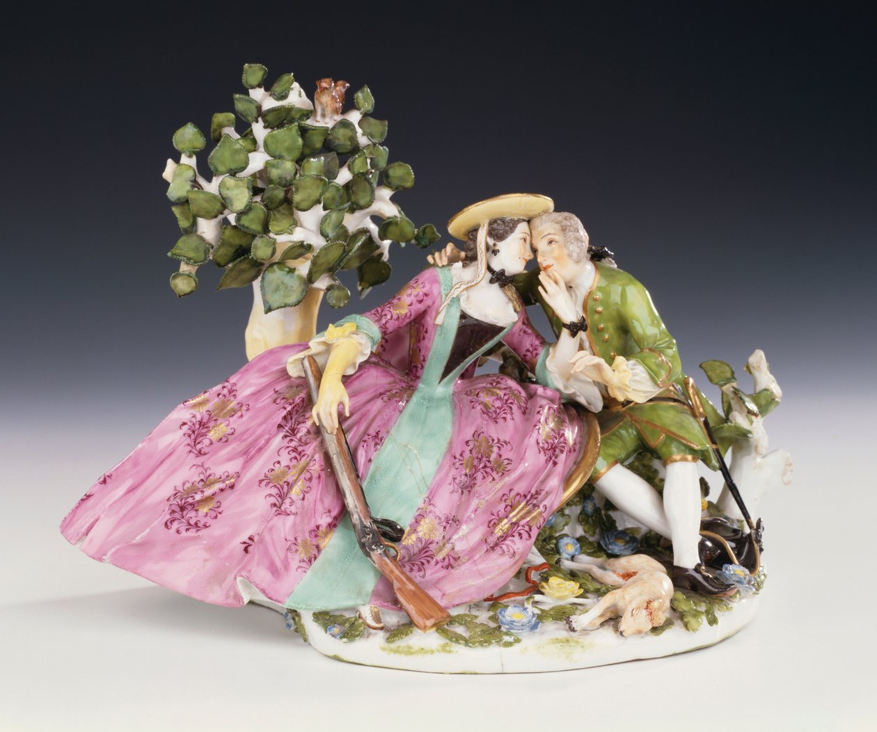 A többiek meisseni krinolincsoportja az eset során, 1745 körül (porcelán) alkotó: Johann Joachim Kaendler