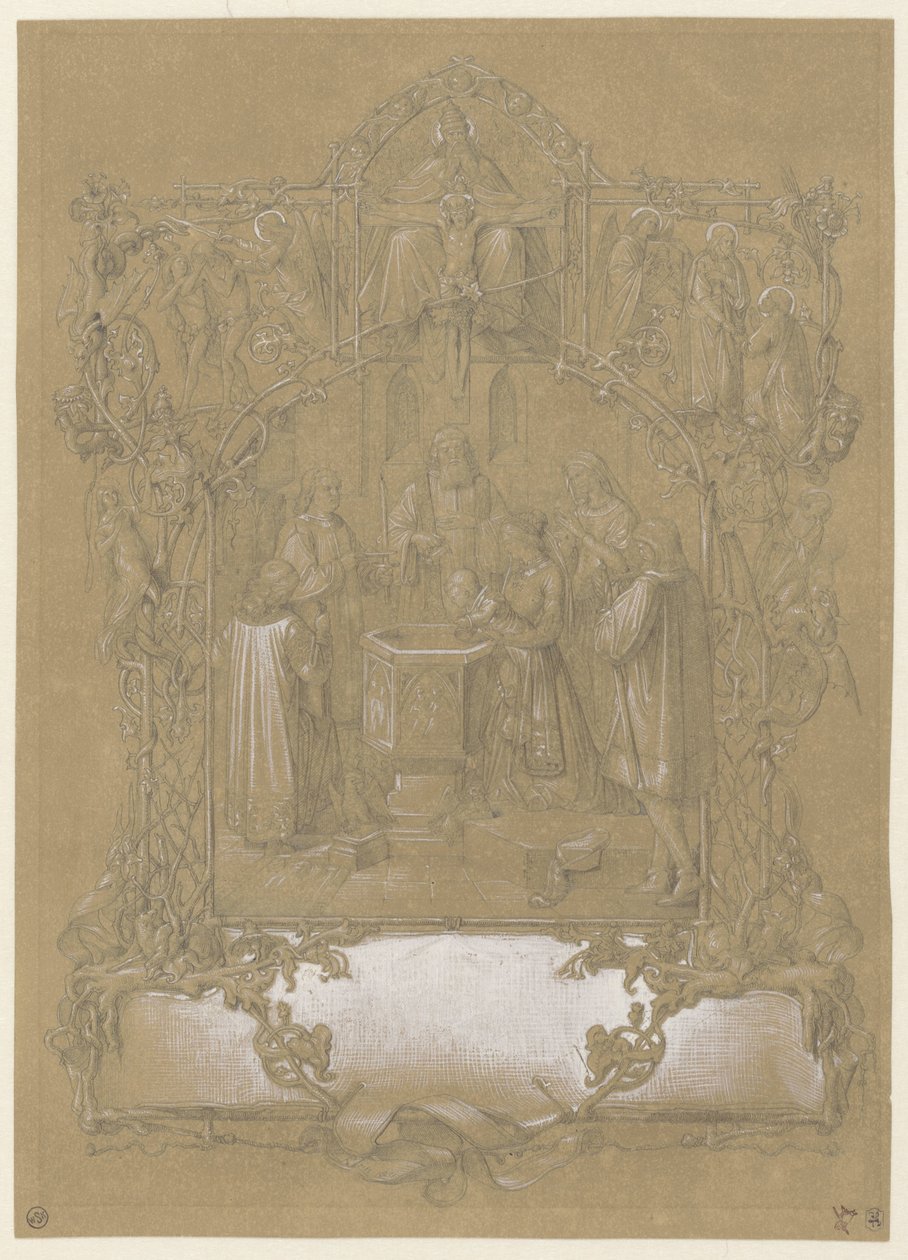 Tervezés keresztelési nyomathoz alkotó: Johann Klein (attributed to)