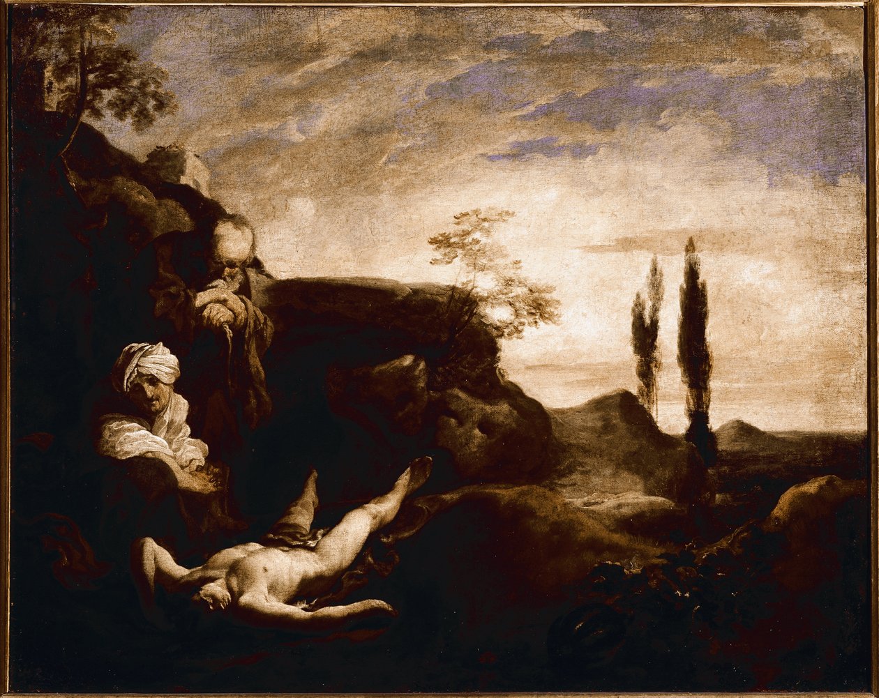 Ábel sír a szüleitől (olaj, vászon, 1630 körül) alkotó: Johann Liss