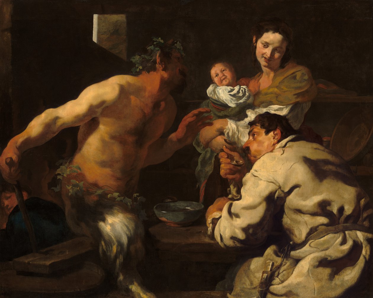 A szatír és a paraszt, esetleg c. 16231626. alkotó: Johann Liss