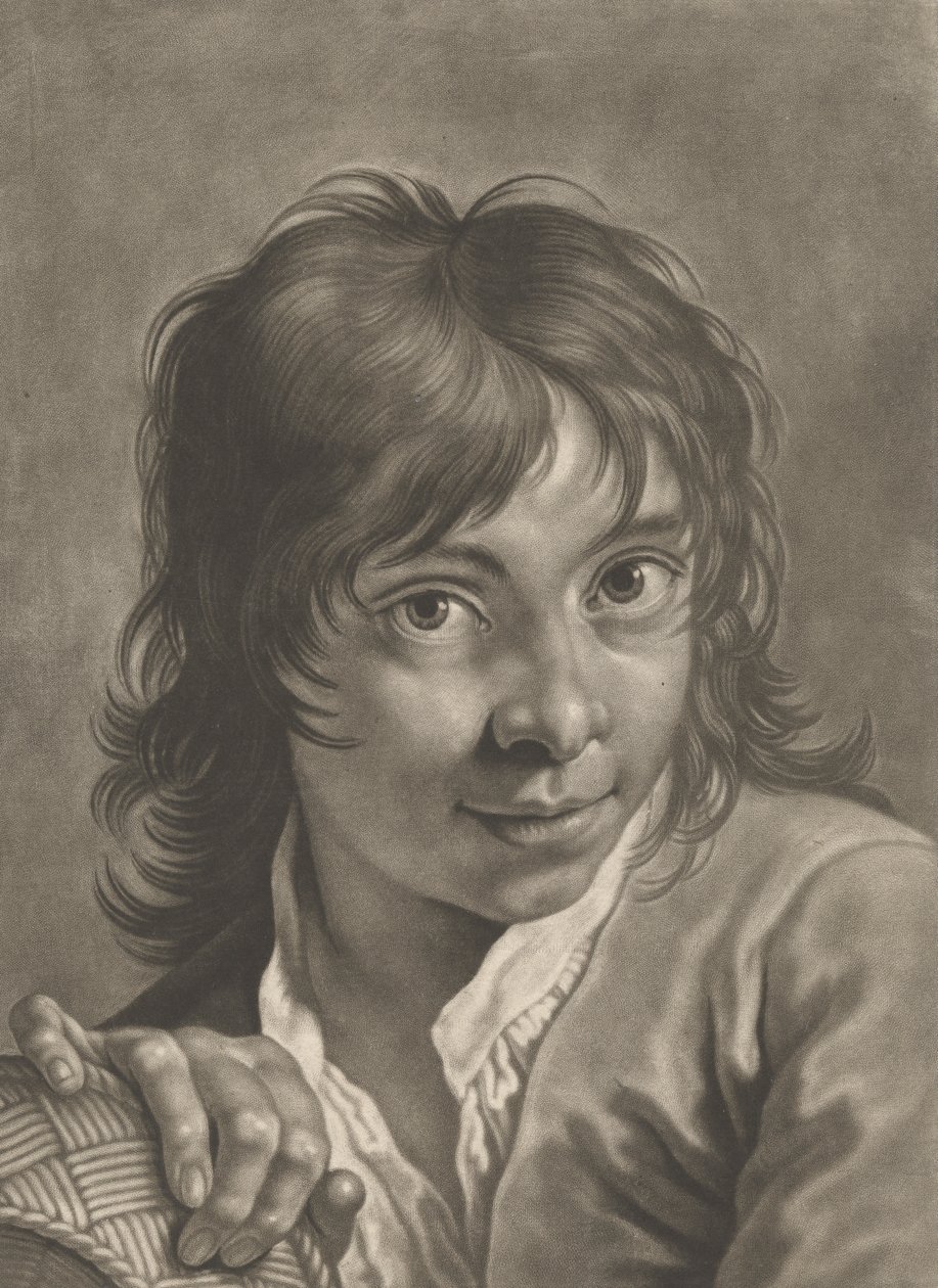 Egy fiú kosárral portréja alkotó: Johann Lorenz Haid