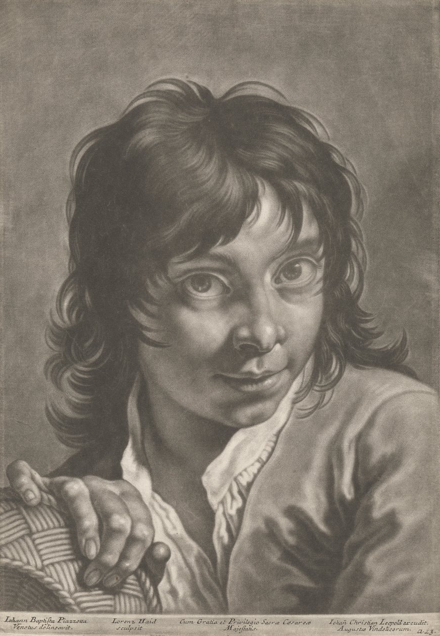 Egy fiú kosárral portréja alkotó: Johann Lorenz Haid
