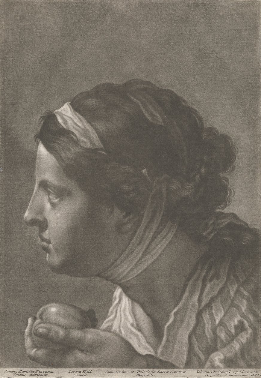 Egy gyümölcsöt tartó nő portréja alkotó: Johann Lorenz Haid