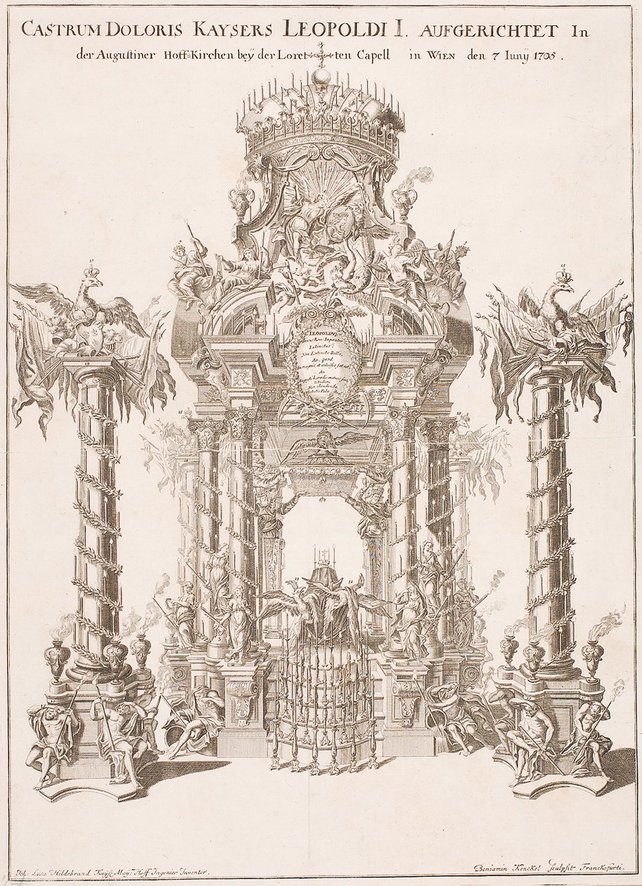 I. Lipót császár gyászállványa a bécsi Ágoston-templomban, 1705 alkotó: Johann Lucas von Hildebrandt