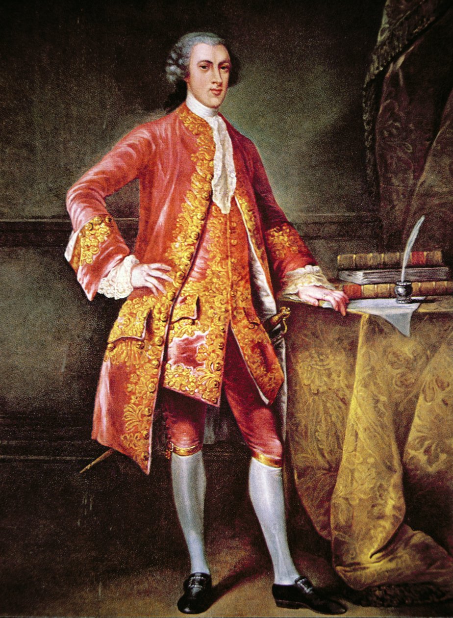 Frederick Calvert portréja (színes litó) alkotó: Johann Ludwig (after) Tietz