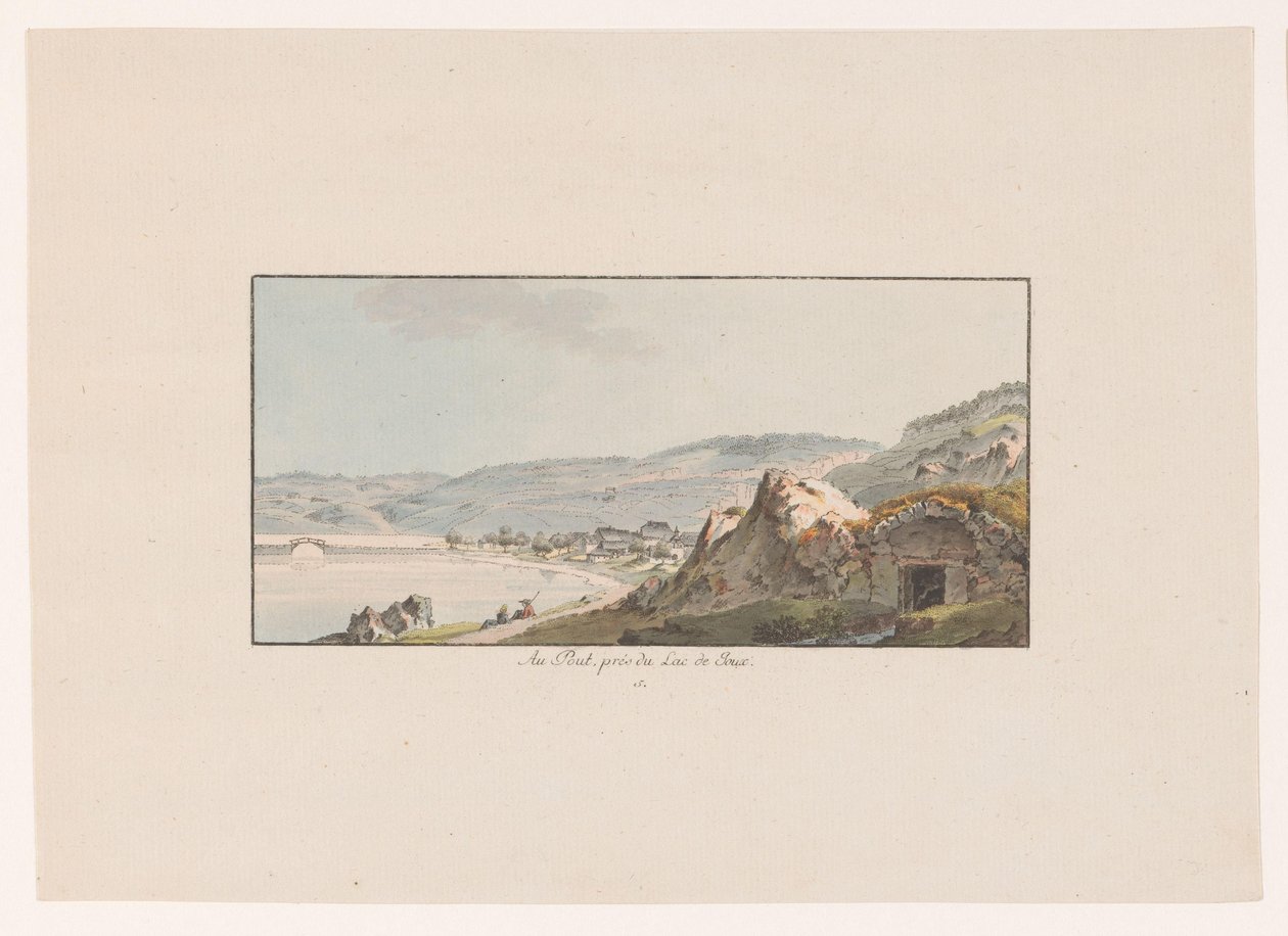 Kilátás Poutra a Lac de Joux-nál Au Pout, pres du Lac de Joux (cím a tárgyon) Svájc kilátásai (sorozat címe) Collection de quelques vues dessinées en Suisse d