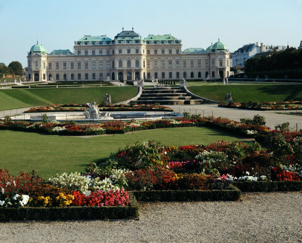 A Belvedere-palota, Savoyai Eugén herceg nyári rezidenciája ... alkotó: Johann Lukas von Hildebrandt