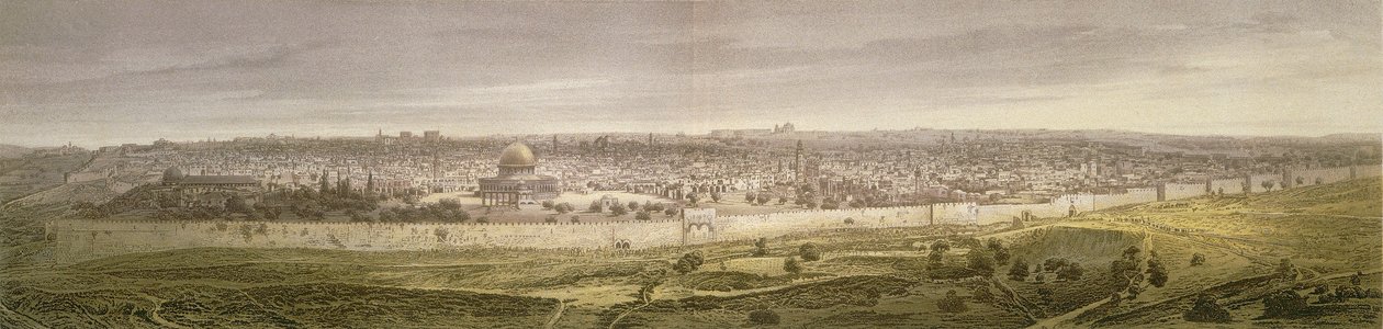 Jeruzsálem. Bernatz és mások rézkarca - Felsing, F. Stampatore alkotó: Johann Martin Bernatz