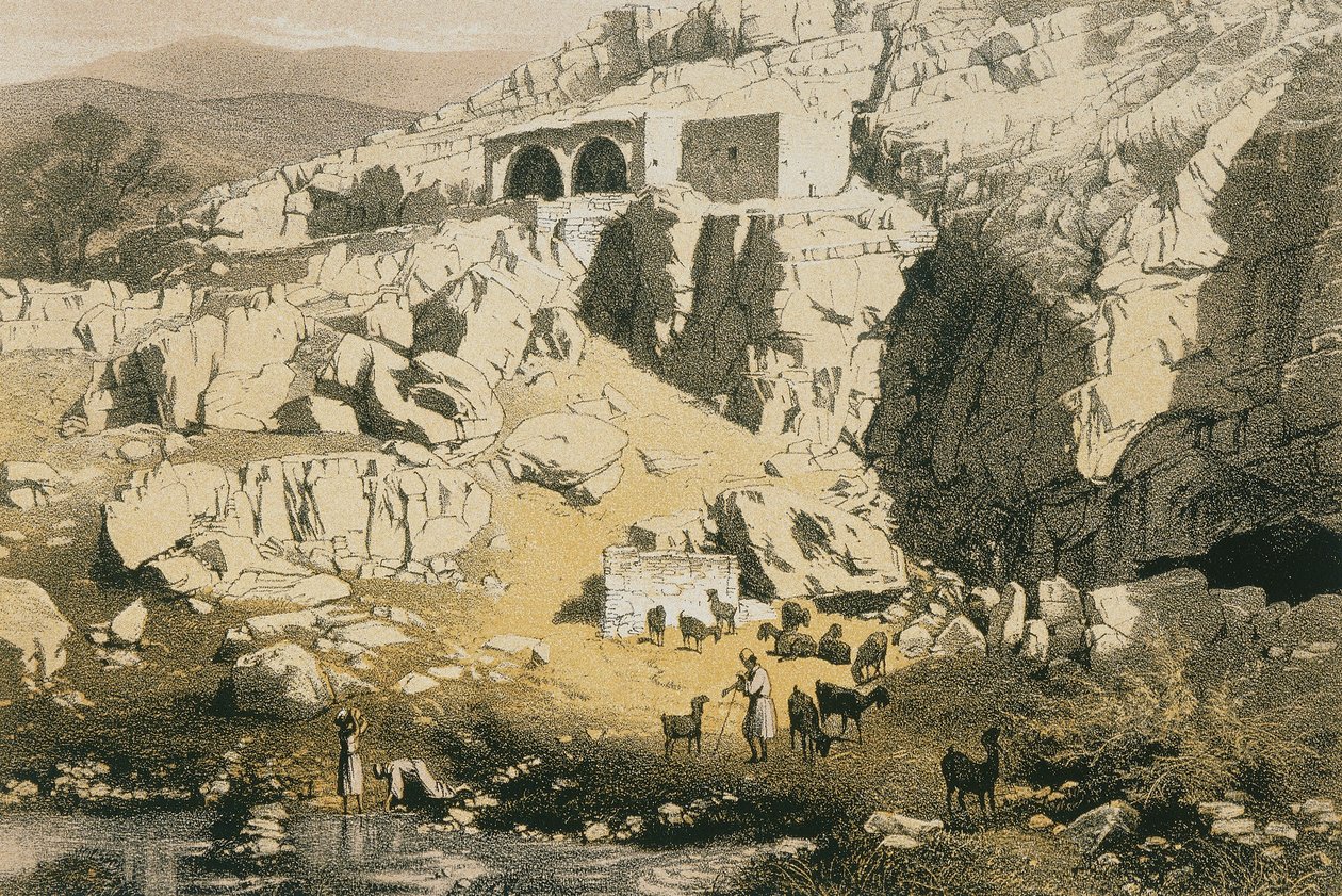 Kilátás a Baniyasra. Rézkarc: Bernatz et aii – Steinkopk J.F. Editore alkotó: Johann Martin Bernatz