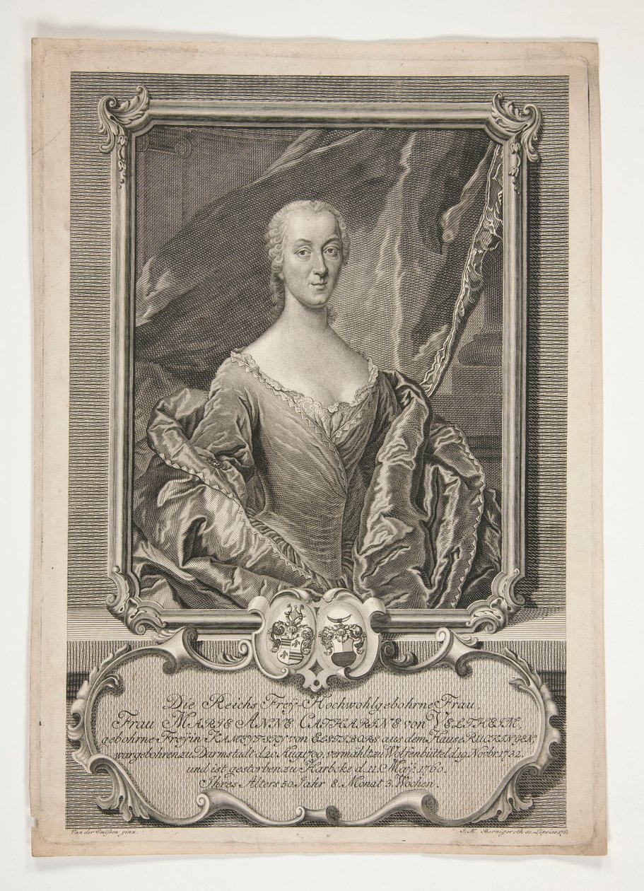 Marie Anne Catherine von Veltheim portréja alkotó: Johann Martin Bernigeroth