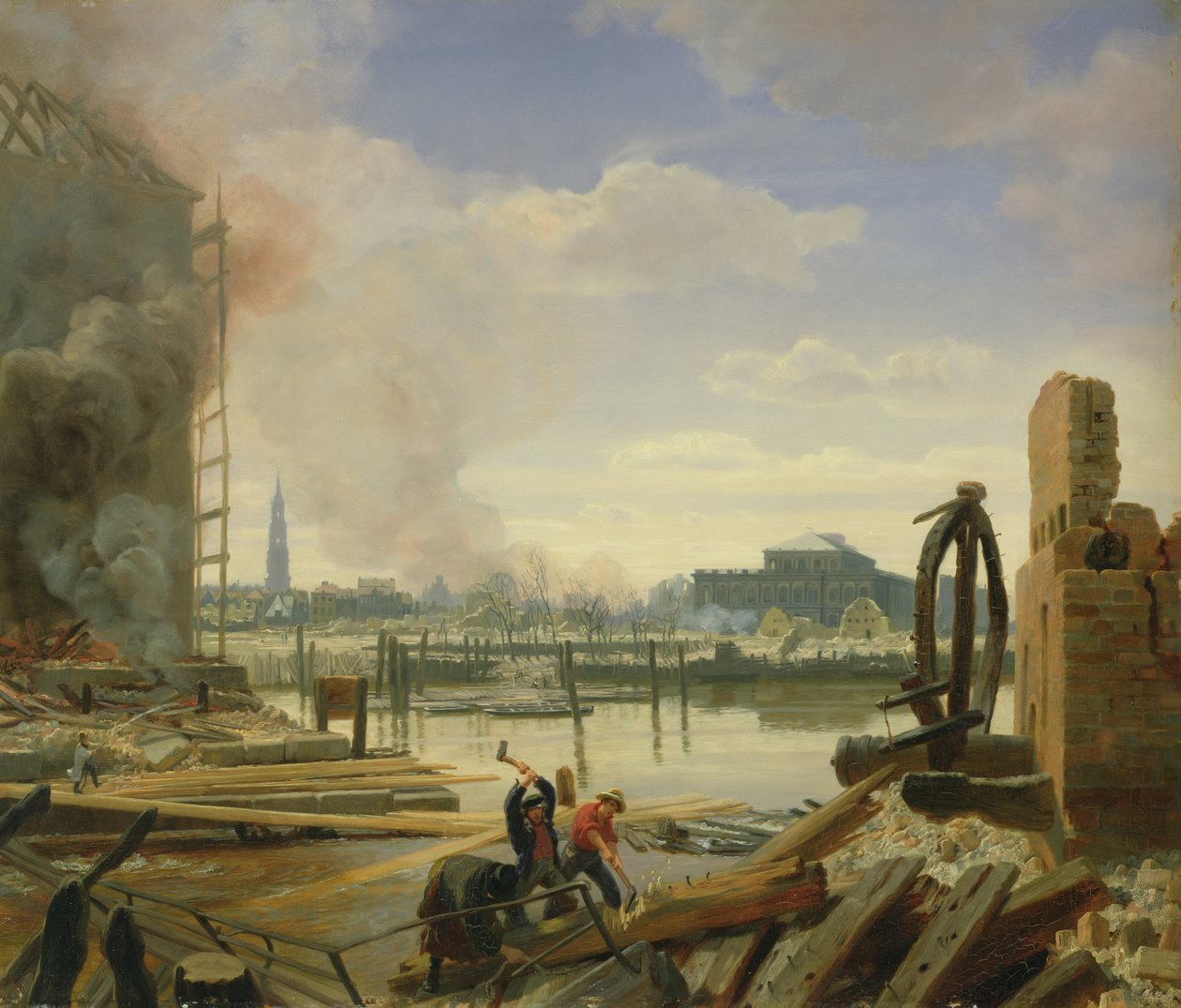 Hamburg az 1842-es, 1842-es tűzvész után alkotó: Johann Martin Gensler