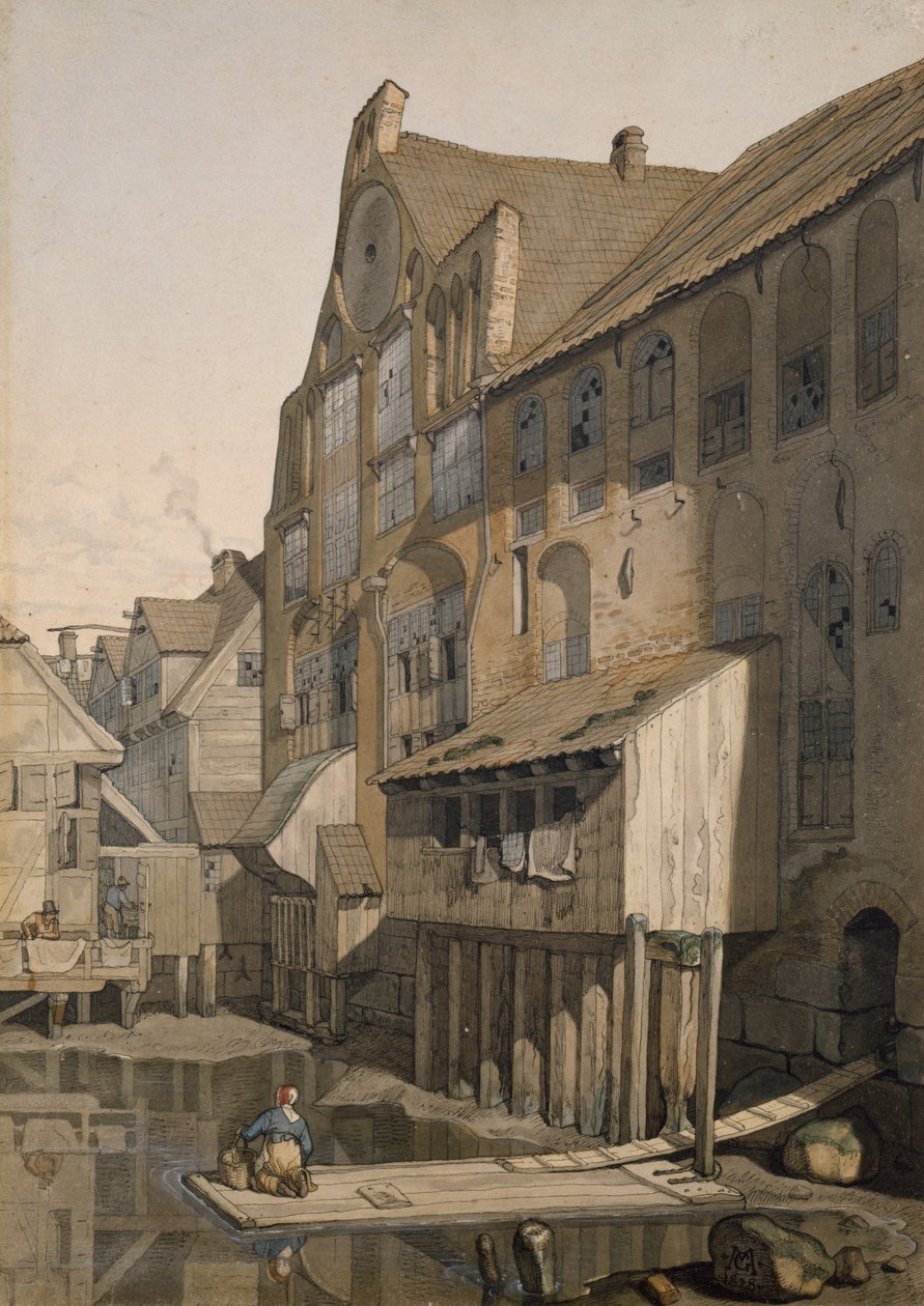 A hamburgi St. Johannis Klosters északi oldala (wc papíron) alkotó: Johann Martin Gensler