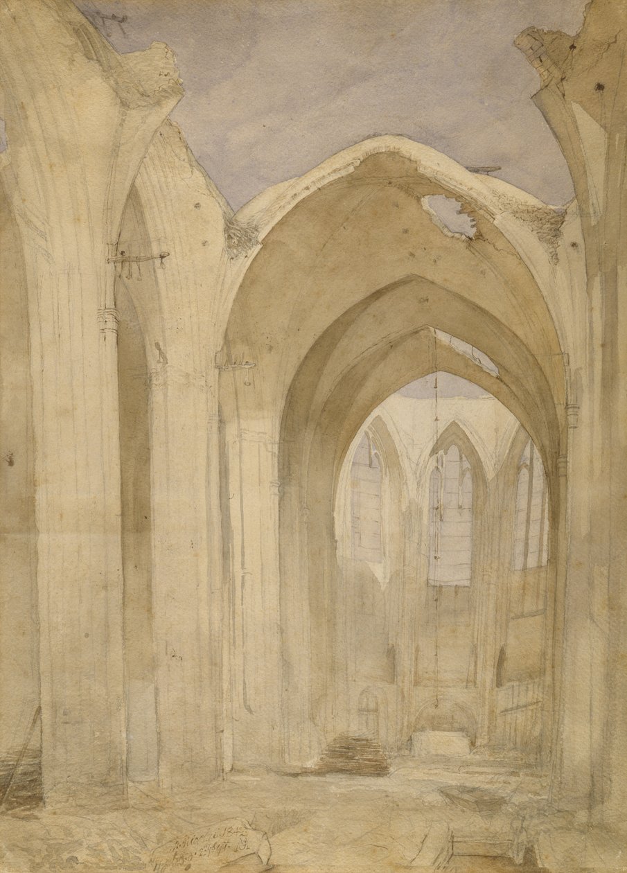 Szent Miklós romjai, 1842 (wc papíron) alkotó: Johann Martin Gensler