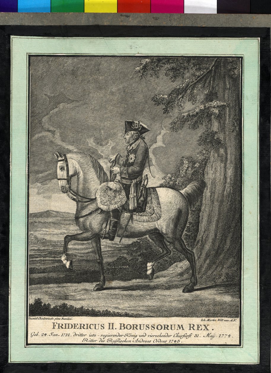 II. porosz Frigyes lóháton alkotó: Johann Martin Will