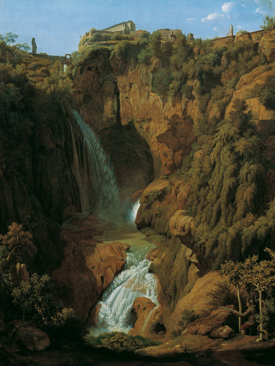 A Neptun-barlang (vízesés Tivoli közelében) alkotó: Johann Martin von Rohden