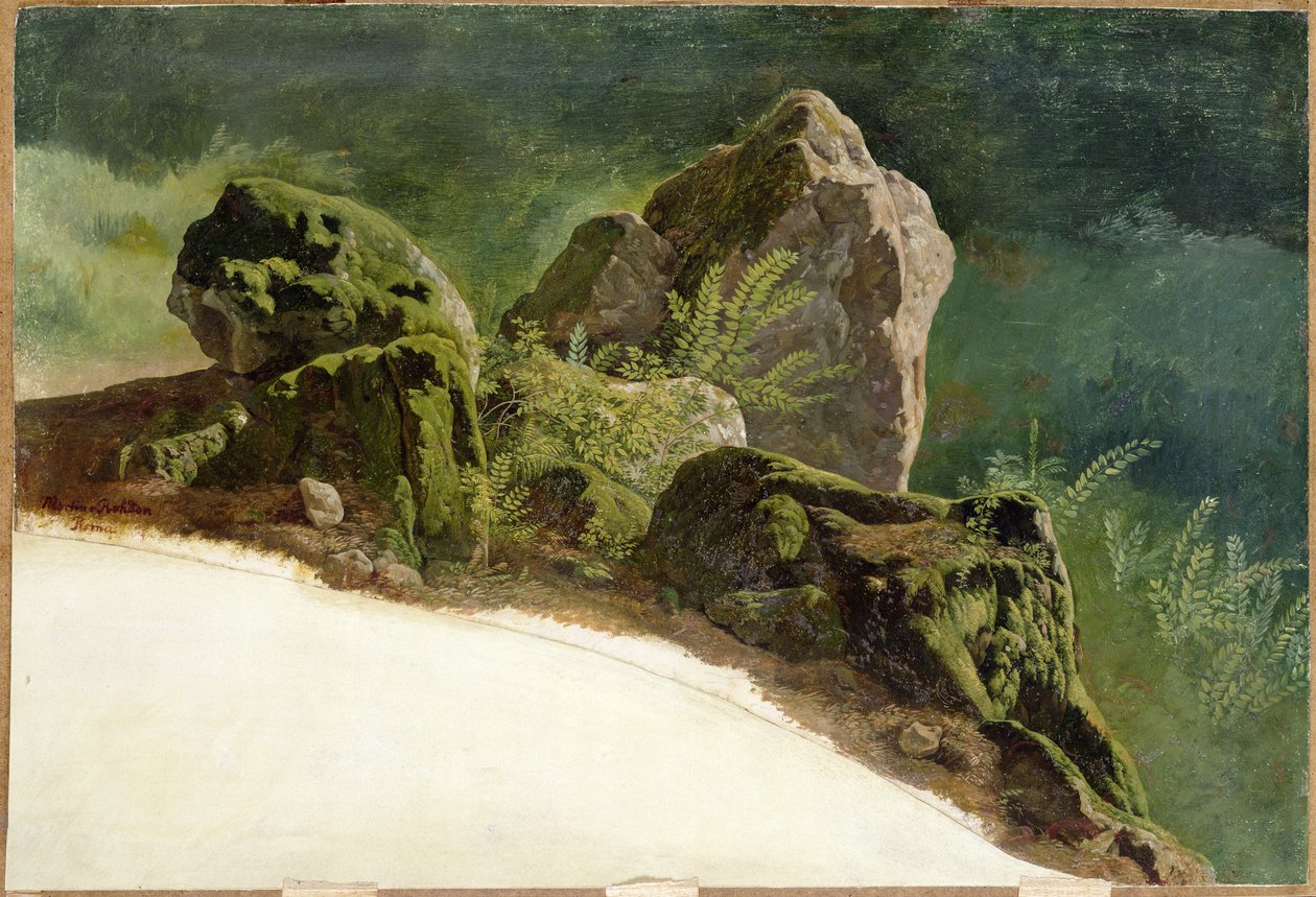 Nagy kövek (olaj a kártyán) alkotó: Johann Martin von Rohden