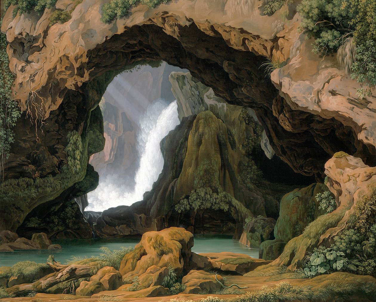 A Neptun-barlang Tivoliban, 1812 alkotó: Johann Martin von Rohden