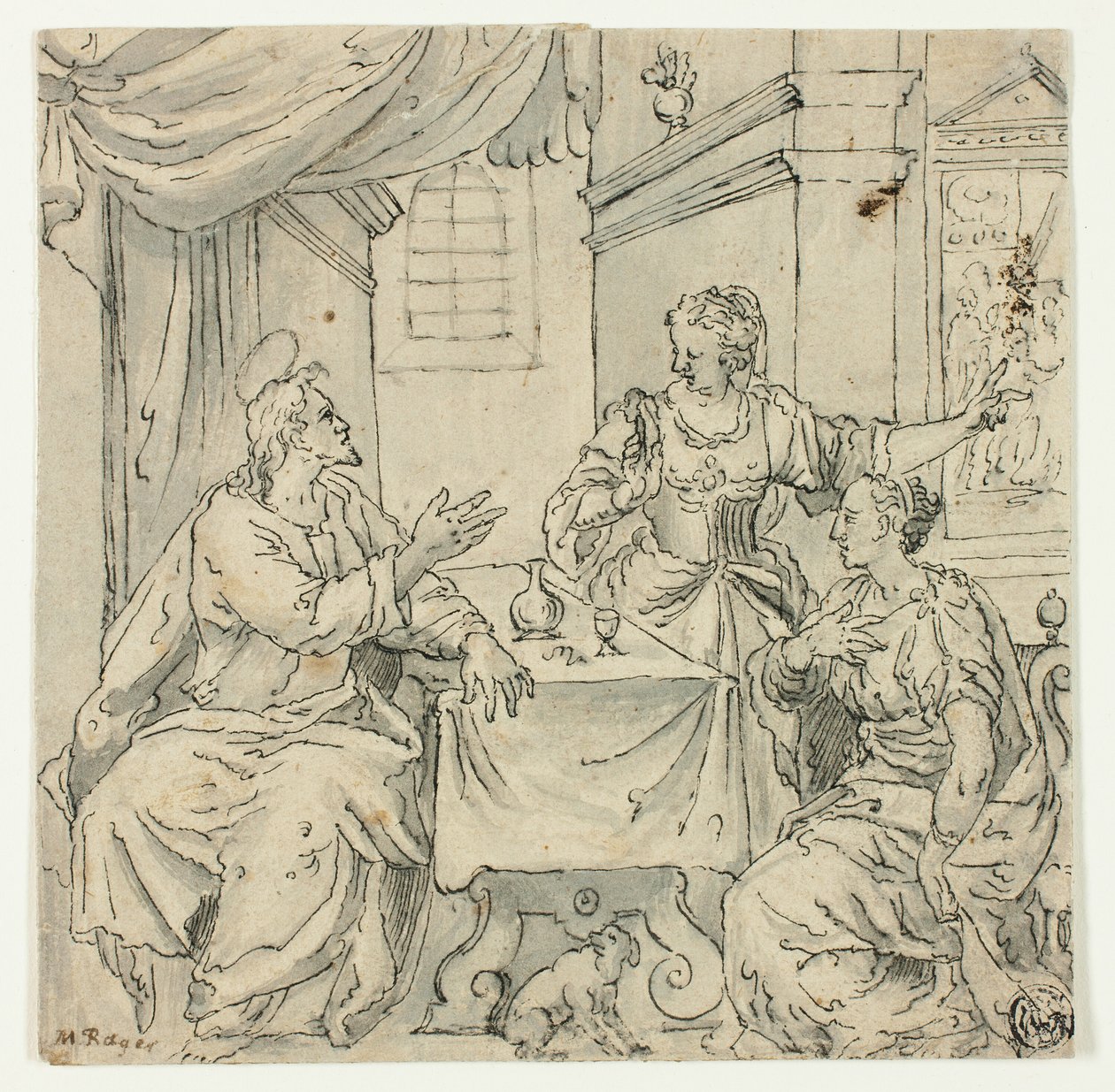 Krisztus Mária és Márta asztalánál alkotó: Johann Mathias Kager