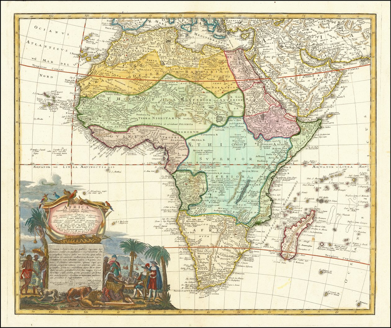 1737-es Afrika-térkép Johann Matthias Hase tollából alkotó: Johann Matthias Hase