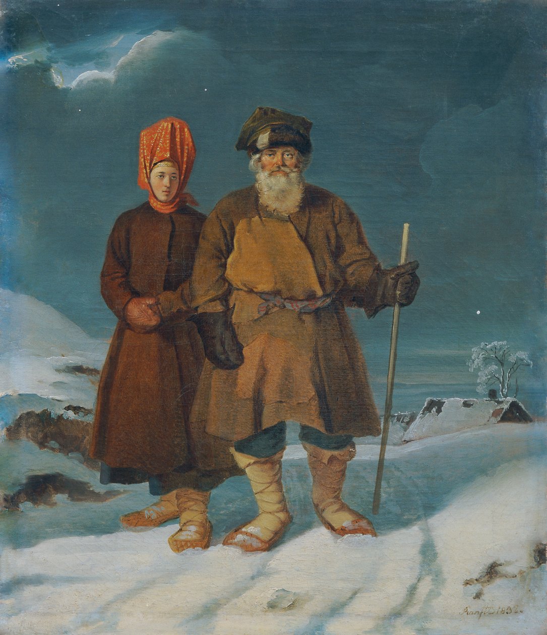 Orosz parasztpár alkotó: Johann Matthias Ranftl