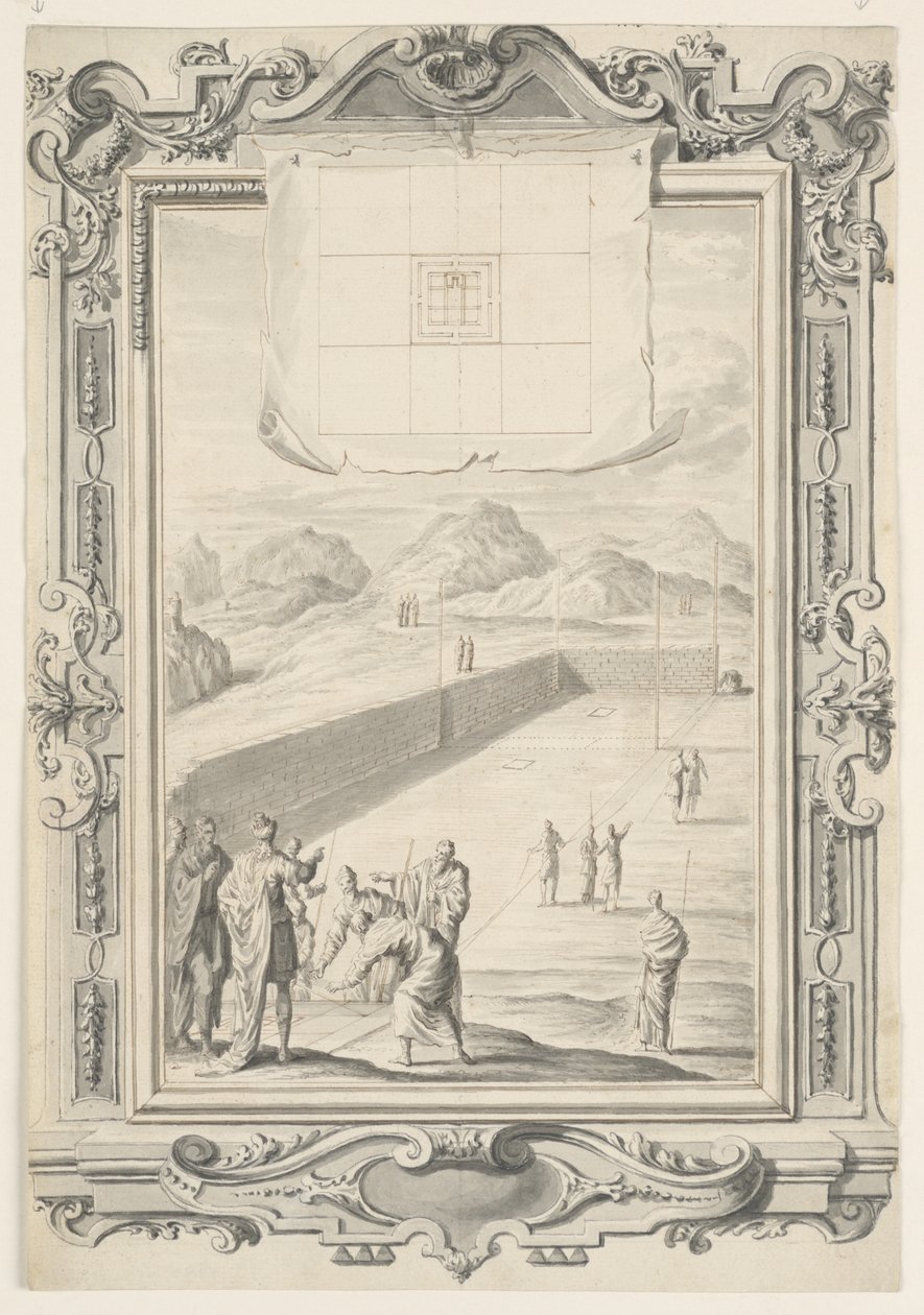 Tanulmány a Salamon templom első tervéhez, 420. tábla, Physica Sacra alkotó: Johann Melchior Füssli