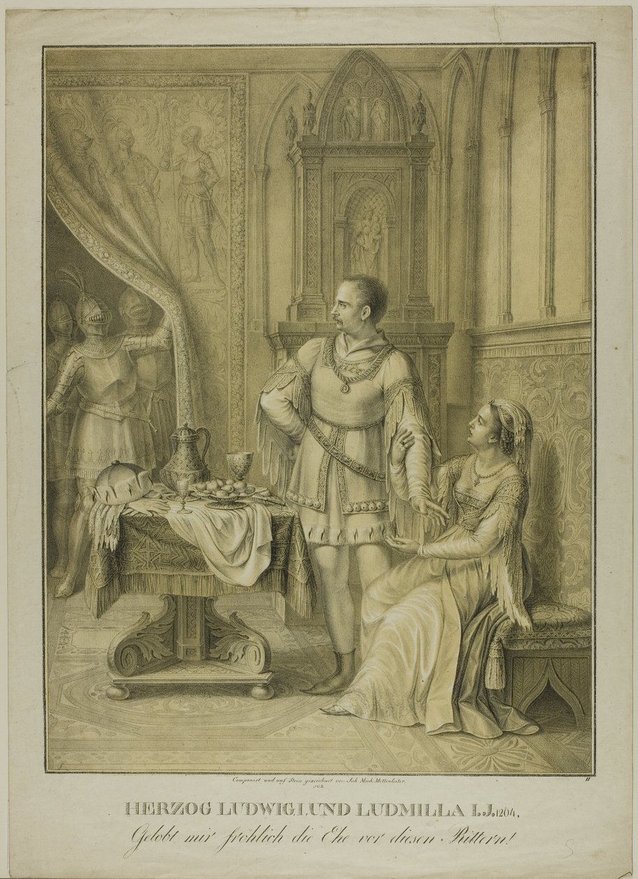 I. Ludwig herceg és Ludmilla alkotó: Johann Michael Mettenleiter
