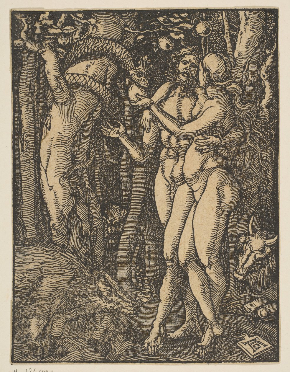 Ádám és Éva, a Kis passióból, másolat.n.d. alkotó: Johann Mommard
