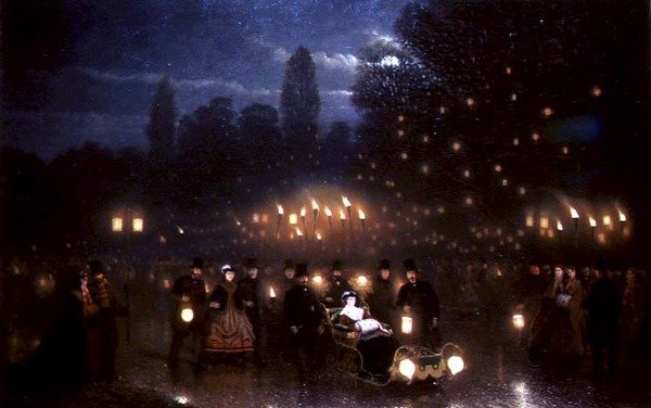 III. Napóleon és Eugenie császárné korcsolyázik a Bois de Boulogne-ban alkotó: Johann Mongels Culverhouse