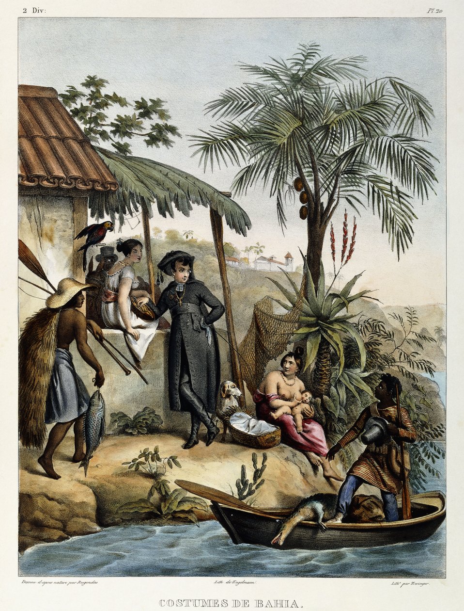 Bahia jelmezei, a "Picturesque Voyage to Brazil", 1835 alkotó: Johann Moritz Rugendas