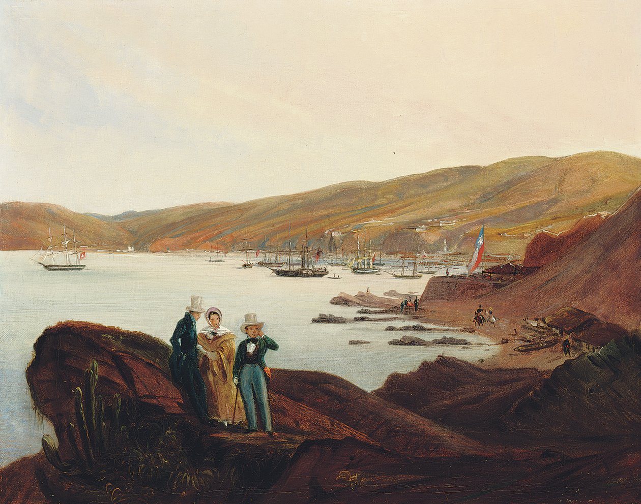 El Membrillo Beach, Valparaiso közelében, 1844 alkotó: Johann Moritz Rugendas