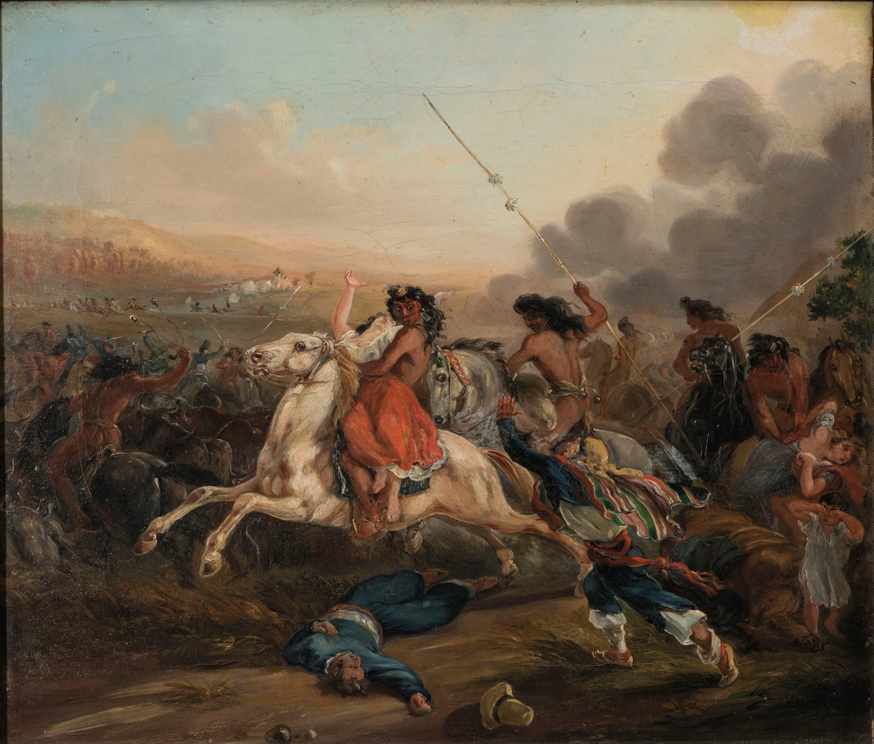 Az elragadtatás (El Malón) alkotó: Johann Moritz Rugendas