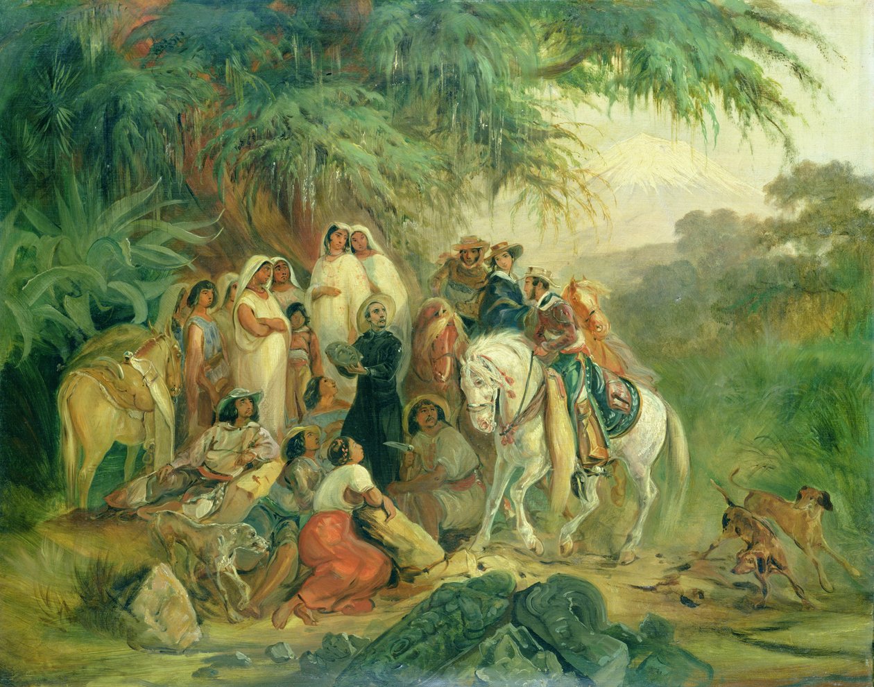 Folk jelenet Pico de Orizabában, Mexikóban alkotó: Johann Moritz Rugendas