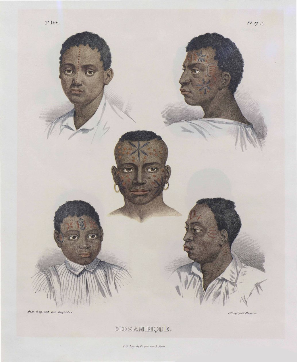 mozambikiak. A brazil festői utazásokból, 1830-1835. alkotó: Johann Moritz Rugendas